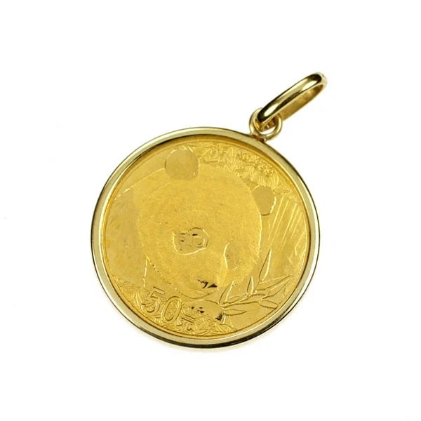 K18YG/ K24 PENDANT TOP COIN PANDA: K18YG/ K24 pendant top coin panda Brand: None Type: pendant top Material: Metal K18YG Color: Gold Size: Length/Width/Diameter26.8Width/Thickness18.3 Accessories: None Accessories Notice: When