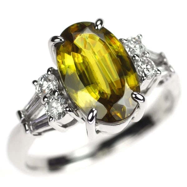PT900 SPHENE DIAMOND RING