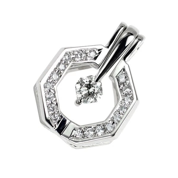 PT900 DIAMOND PENDANT TOP: Pt900 diamond pendant top Brand: None Type: pendant top Material: Metal Pt900 Main Stone/Creation Natural Color: None Size: Length/Width/Diameter18.7Width/Thickness13.7 Accessories: None