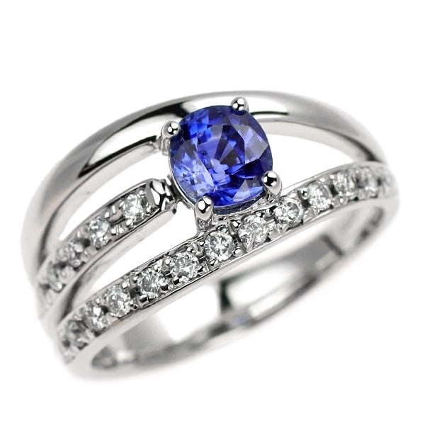 PT900 SAPPHIRE DIAMOND RING: Pt900 Sapphire Diamond Ring Brand: None Type: ring Material: Metal Pt900 Main Stone/Creation sapphires Color: None Size: 4 US Accessories: None Accessories Notice: When purchasing pre-owned