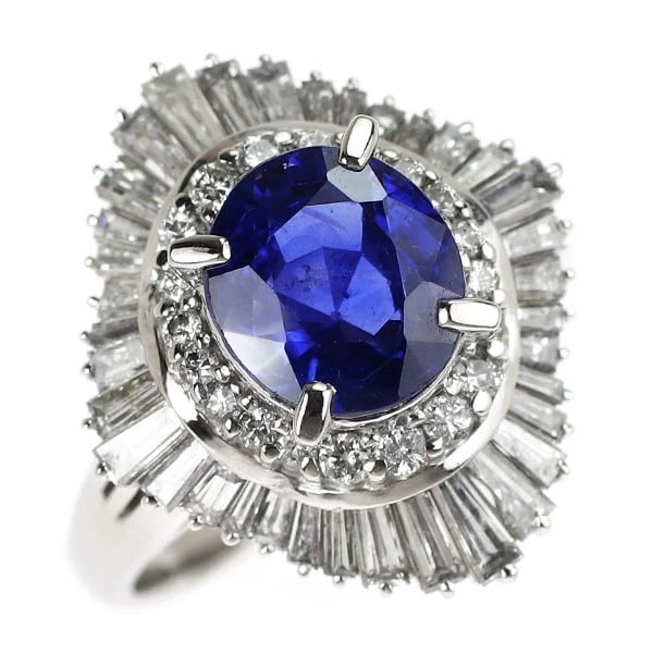 PT900 UNHEATED SAPPHIRE DIAMOND RING: Pt900 Unheated Sapphire Diamond Ring Brand: None Type: ring Material: Metal Pt900 Main Stone/Creation sapphires Color: None Size: 7.5 US Accessories: None Accessories Notice: When purchasing