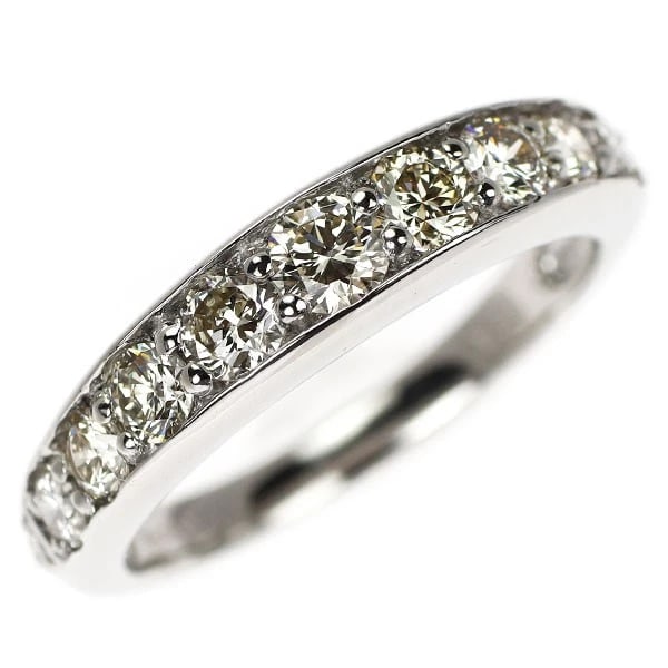 PT900 DIAMOND RING HALF ETERNITY: Pt900 diamond ring half eternity Brand: None Type: ring Material: Metal Pt900 Main Stone/Creation Natural Color: None Size: 6 US Accessories: None Accessories Notice: When purchasing pre-o