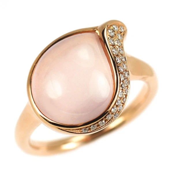 K18PG ROSE QUARTZ DIAMOND RING: K18PG Rose Quartz Diamond Ring Brand: None Type: ring Material: Metal K18PG Main Stone/Creation quartz Color: None Size: 6.75 - 7 US Accessories: None Accessories Notice: When purchasing