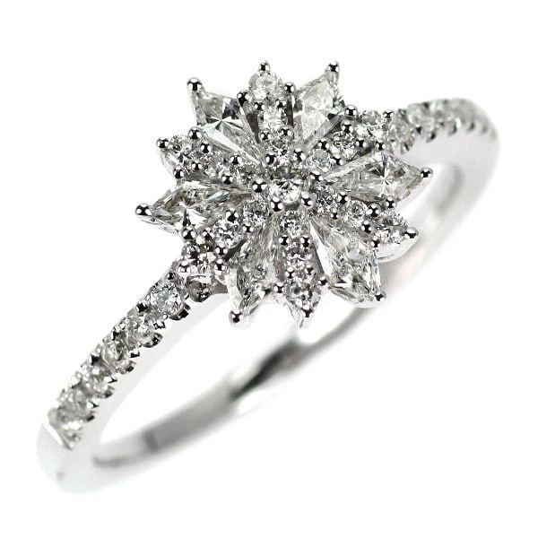 K18WG DIAMOND RING: K18WG diamond ring Brand: None Type: ring Material: Metal K18WG Main Stone/Creation Natural Color: None Size: 6.25 - 6.5 US Accessories: None Accessories Notice: When purchasing pre-owned