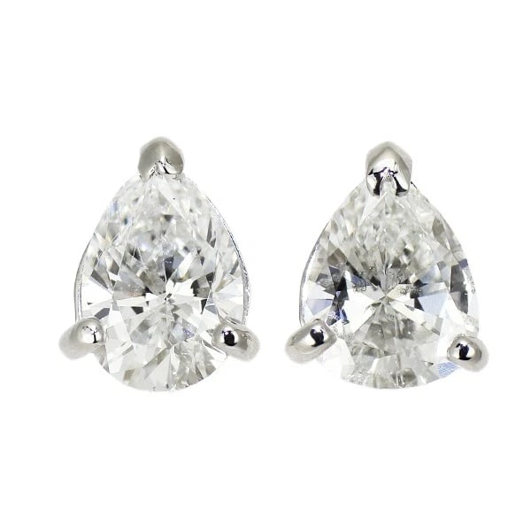 PT900 PEAR SHAPE DIAMOND EARRINGS: Pt900 Pear Shape Diamond Earrings Brand: None Type: piercing Material: Metal Pt900 Main Stone/Creation Natural Color: Platinum Size: Length/Width/Diameter7.1Width/Thickness5.7 Accessories: