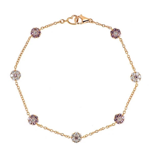PONTE VECCHIO K18PG PINK SAPPHIRE DIAMOND BRACELE: Ponte Vecchio K18PG Pink Sapphire Diamond Bracele Brand: Pontevecchio Type: bracelet Material: Metal K18PG Main Stone/Creation sapphires Color: Gold Size: