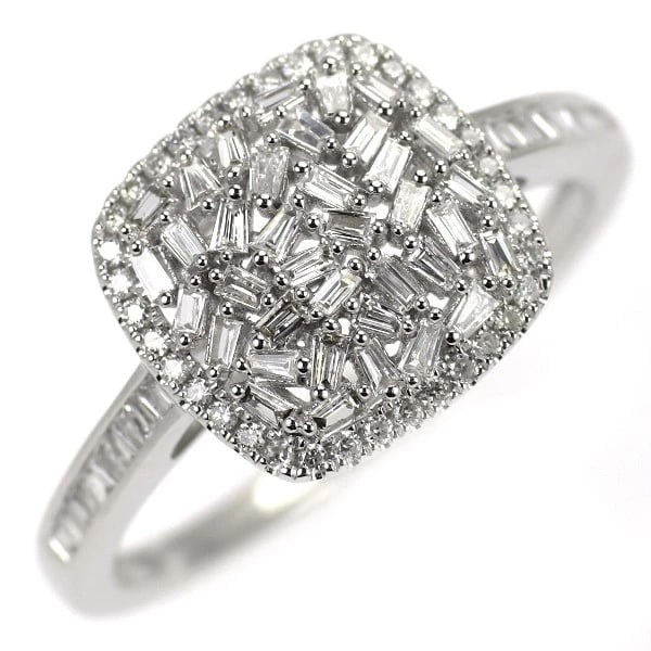 K18WG DIAMOND RING: K18WG diamond ring Brand: None Type: ring Material: Metal K18WG Main Stone/Creation Natural Color: None Size: 8.75 US Accessories: None Accessories Notice: When purchasing pre-owned goods,