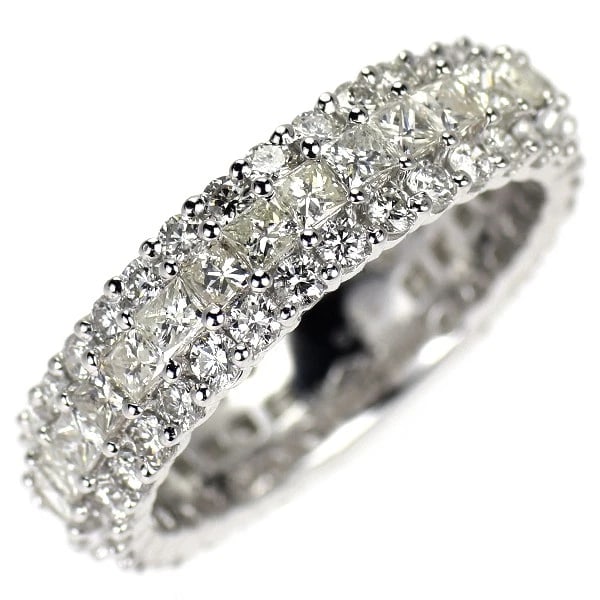 K18WG DIAMOND RING: K18WG diamond ring Brand: None Type: ring Material: Metal K18WG Main Stone/Creation Natural Color: None Size: 6.25 - 6.5 US Accessories: None Accessories Notice: When purchasing pre-owned