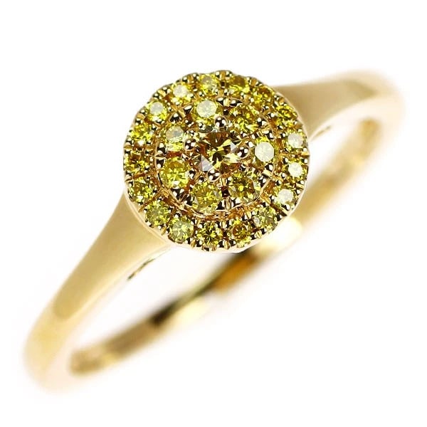 K18YG TREAT YELLOW DIAMOND RING: K18YG Treat Yellow Diamond Ring Brand: None Type: ring Material: Metal K18YG Main Stone/Creation Natural Color: yellow gold Size: 5.25 US Accessories: None Accessories Notice: When purchasing