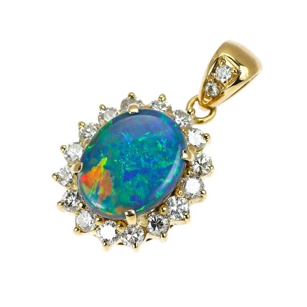 TASAKI PEARL K18YG BLACK OPAL DIAMOND PENDANT TOP: Tasaki Pearl K18YG Black Opal Diamond Pendant Top Brand: Tasaki Pearl Type: pendant top Material: Metal K18YG Main Stone/Creation Opal Color: None Size: