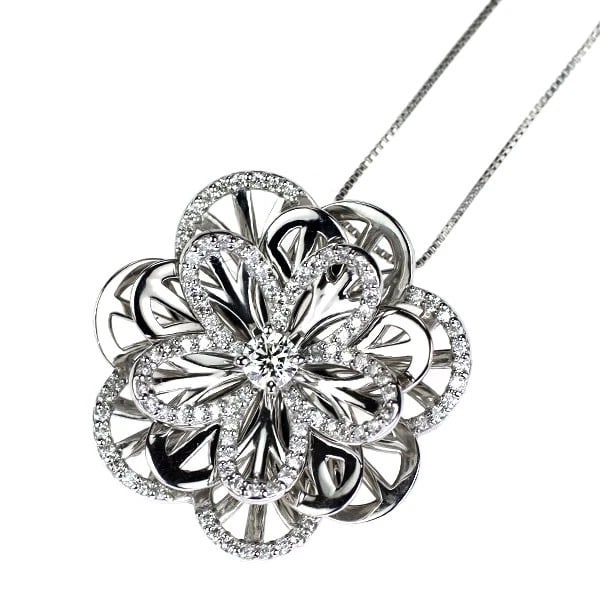 PT900/ PT850 DIAMOND PENDANT NECKLACE: Pt900/ Pt850 Diamond Pendant Necklace Brand: None Type: pendant necklace Material: Metal Pt900/ Pt850 Main Stone/Creation Natural Color: Platinum Size: Necklace: Chain Length 40