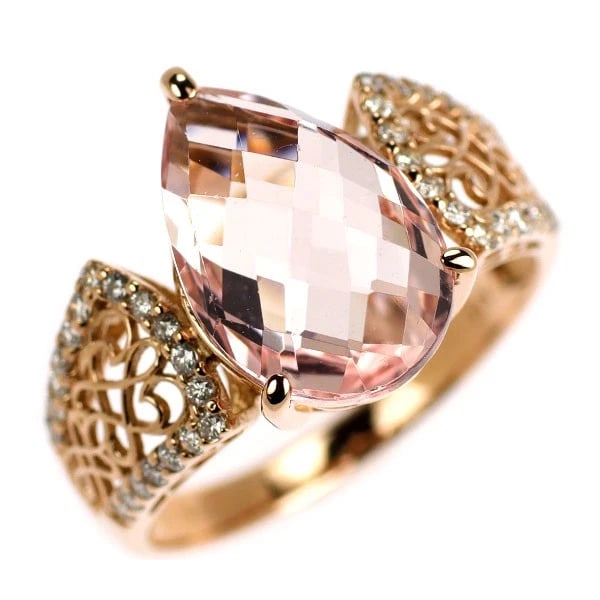K18PG MORGANITE DIAMOND RING (1 of 2)