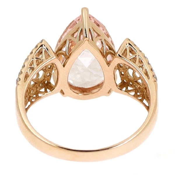 K18PG MORGANITE DIAMOND RING - 2