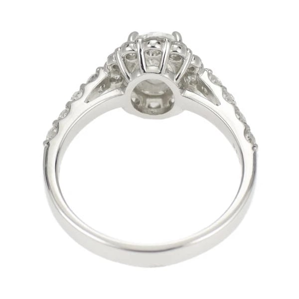 PT950 OVAL CUT DIAMOND RING - 2