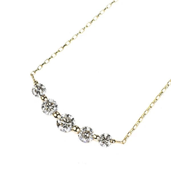 K18YG DIAMOND PENDANT NECKLACE: K18YG DIAMOND PENDANT NECKLACE Brand: None Type: pendant necklace Material: Metal K18YG Main Stone/Creation Natural Color: Gold Size: Necklace: Chain Length 42