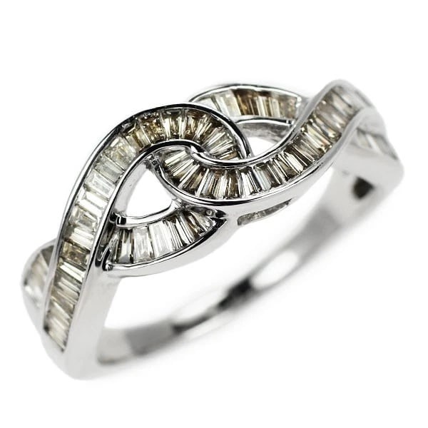 K18WG DIAMOND RING: K18WG diamond ring Brand: None Type: ring Material: Metal K18WG Main Stone/Creation Natural Color: Platinum Size: 7.75 - 8 US Accessories: None Accessories Notice: When purchasing pre-owne