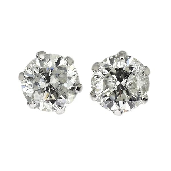 PT900 DIAMOND EARRINGS: Pt900 Diamond Earrings Brand: None Type: piercing Material: Metal Pt900 Main Stone/Creation Natural Color: None Size: Length/Width/Diameter5.5Width/Thickness6.1 Accessories: None Accessories
