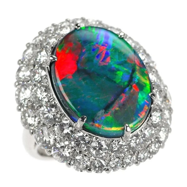 PT900 BLACK OPAL DIAMOND RING (1 of 2)