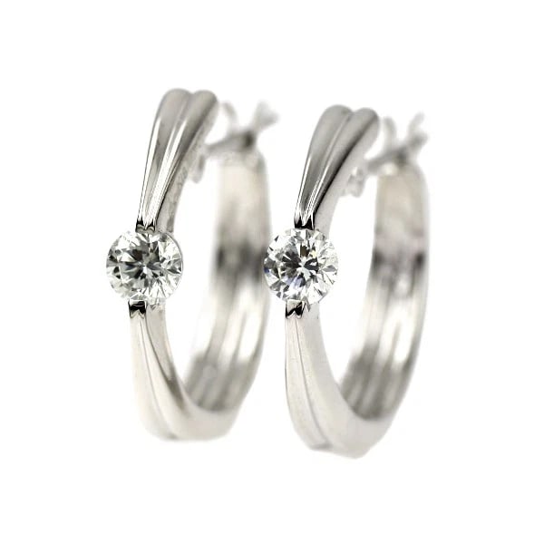 K18WG/PT900 DIAMOND EARRING: K18wg/pt900 diamond earring Brand: None Type: piercing Material: Metal K18wg/pt900 Main Stone/Creation Natural Color: None Size: Length/Width/Diameter15.6Width/Thickness3.3 Accessories: None