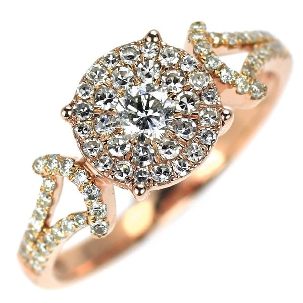 K18PG ROUND BRILLIANT/SINGLE CUT DIAMOND RING: K18PG Round Brilliant/Single Cut Diamond Ring Brand: None Type: ring Material: Metal K18PG Main Stone/Creation Natural Color: pink gold Size: 6.75 - 7 US Accessories: None Accessories Notice:
