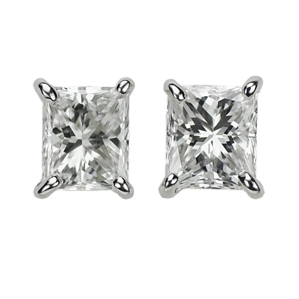 PT900 PRINCESS CUT DIAMOND EARRINGS: Pt900 Princess Cut Diamond Earrings Brand: None Type: piercing Material: Metal Pt900 Main Stone/Creation Natural Color: None Size: Length/Width/Diameter4.8Width/Thickness3.9 Accessories: None
