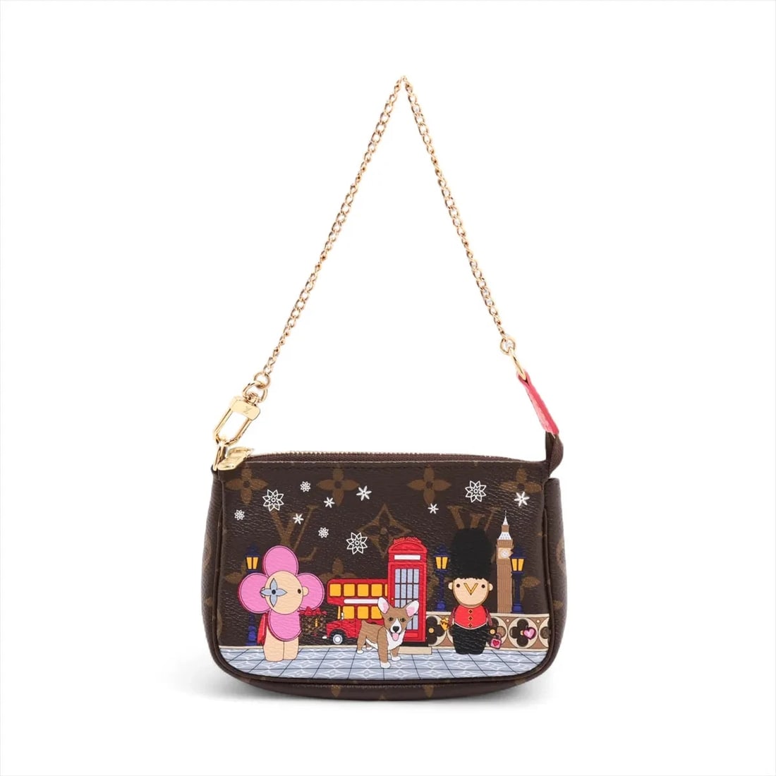 LOUIS VUITTON MONOGRAM VIVIENNE MINI POCHETTE ACCESSOIRE: Louis Vuitton Monogram Vivienne Mini Pochette Accessoire Brand: Louis Vuitton Type: Hand bag Material: None Color: Brown Size: Height:3.9inch Length:5.7inch Depth:1.2inch Handle height:6.3inch