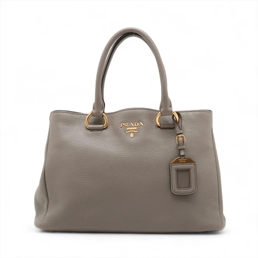 PRADA LEATHER HAND BAG GREIGE (1 of 7)
