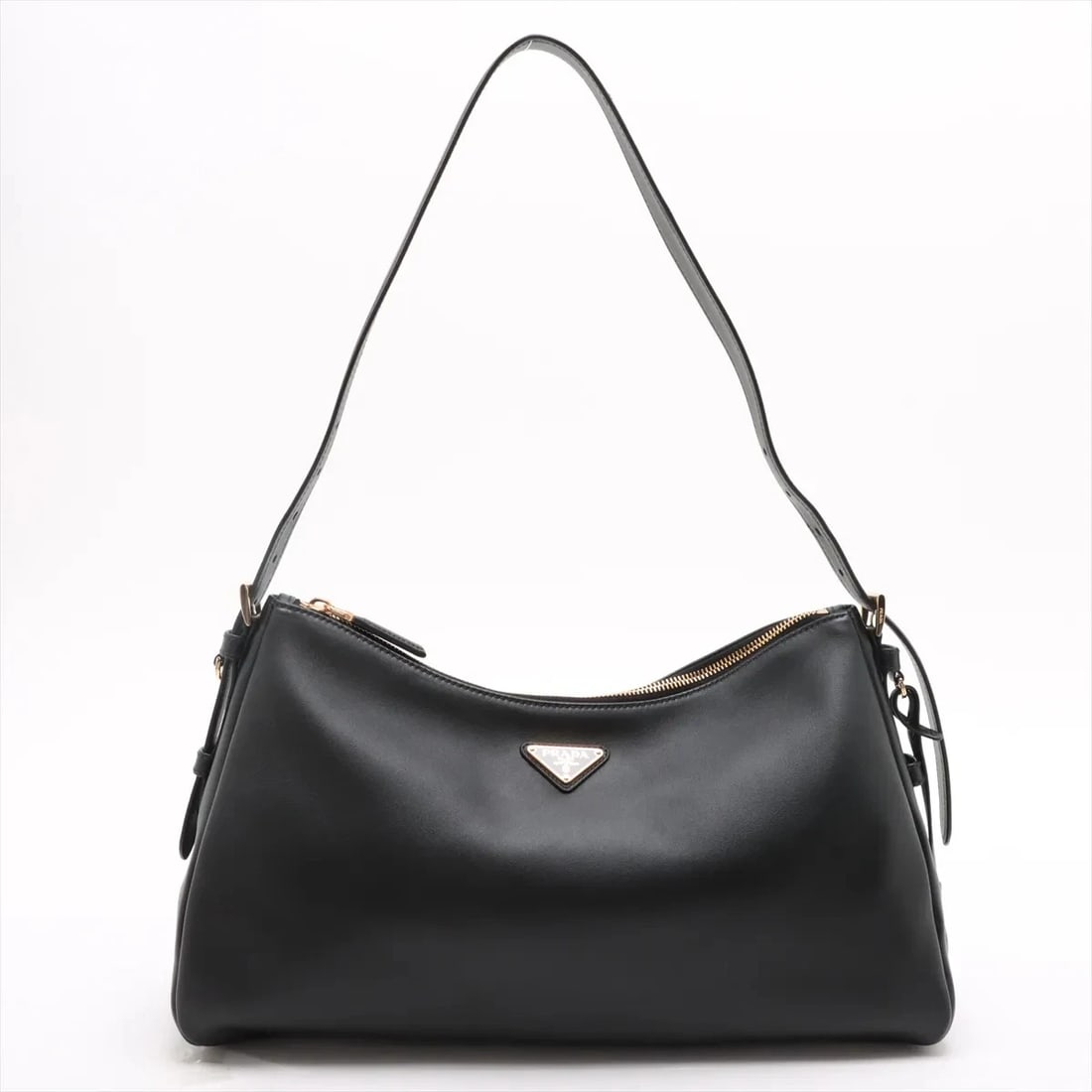 PRADA AMIER LARGE LEATHER SHOULDER BAG BLACK (1 of 8)