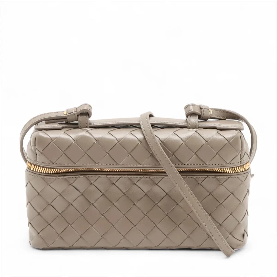 BOTTEGA VENETA INTRECCIATO BANG BANG VANITY CASE LEATHER 2 WAY SHOULDER BAG (1 of 6)