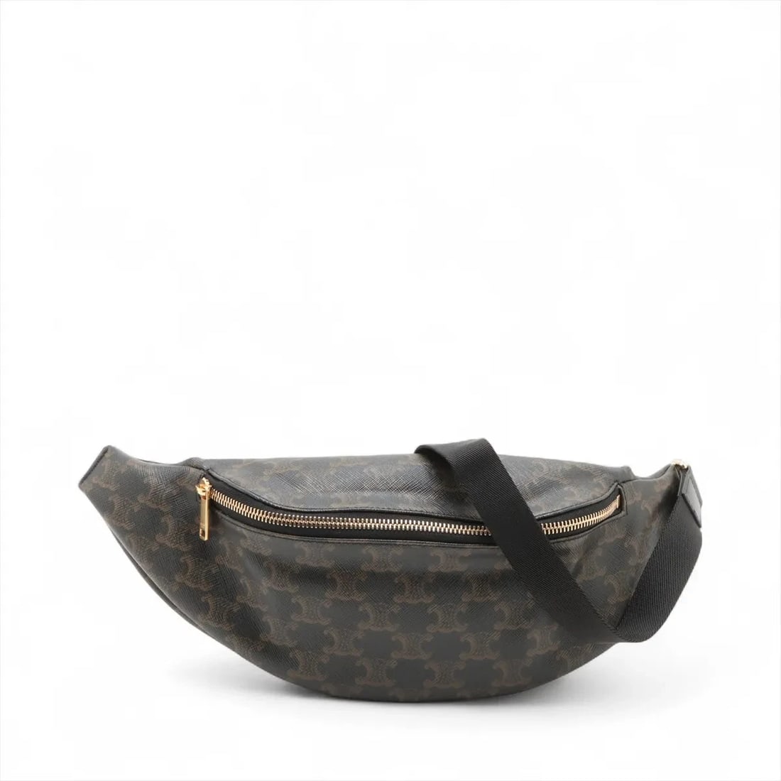 CELINE TRIOMPHE PVC WAIST BAG BROWN: Celine Triomphe PVC Waist Bag Brown Brand: Celine Type: Waist pouch/Body bag Material: PVC Color: Brown Size: Height:5.9inchLength:15.2inchDepth:2.2inch Accessories: None Accessories Notic