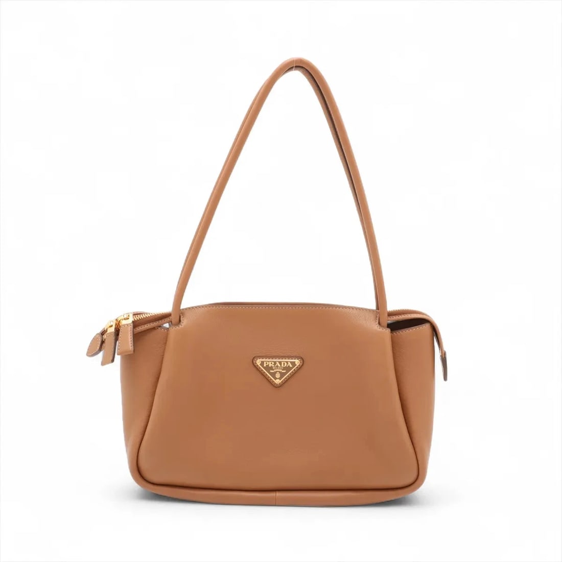 PRADA SOFT GRAIN DARLINGS LEATHER SHOULDER BAG BROWN (1 of 8)
