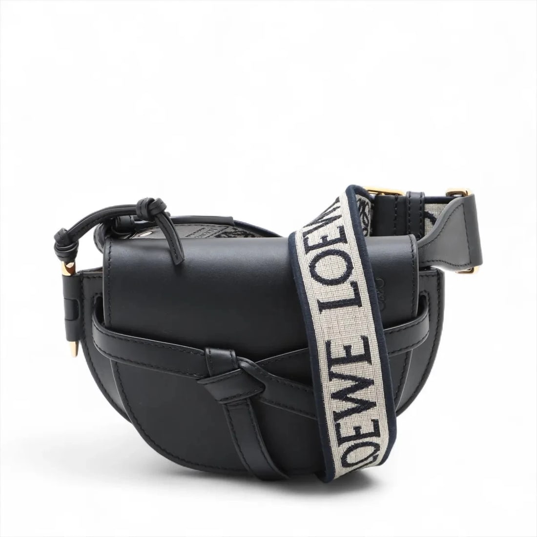 LOEWE GATE DUAL MINI LEATHER SHOULDER BAG BLACK (1 of 6)