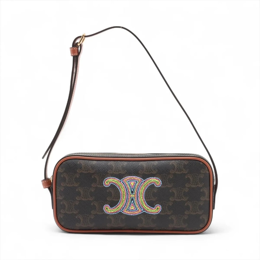 CELINE TRIOMPHE CAMERA BAG PVCX LEATHER SHOULDER BAG: Celine Triomphe Camera Bag PVCx leather Shoulder bag Brand: Celine Type: Shoulder bag Material: PVC Color: Brown Size: Height:3.7inch Length:7.7inch Depth:1.4inch Shoulder height:8.1inch Accessor