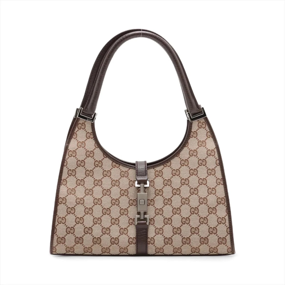 GUCCI GG CANVAS JACKIE CANVAS X LEATHER SHOULDER BAG (1 of 10)