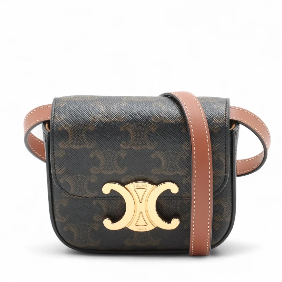 CELINE TRIOMPHE MINI CLAUDE PVCX LEATHER SHOULDER BAG (1 of 6)