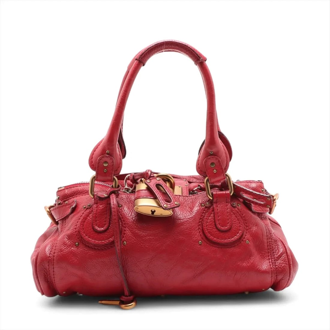 CHLOE PADDINGTON LEATHER HAND BAG RED: Chloe Paddington Leather Hand bag Red Brand: Chloe Type: Hand bag Material: Leather Color: Red Size: Height:5.3inch Length:14.0inch Depth:7.9inch Handle height:8.1inch Accessories: None Ac