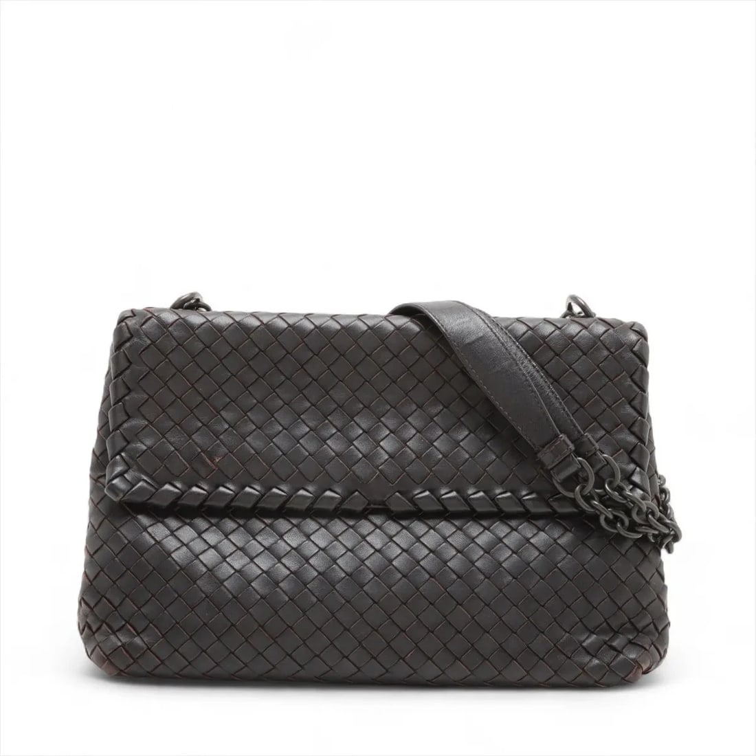 BOTTEGA VENETA INTRECCIATO LEATHER CHAIN SHOULDER BAG (1 of 6)