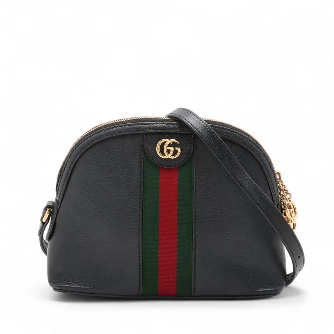 GUCCI OPHIDIA LEATHER SHOULDER BAG NAVY BLUE (1 of 10)