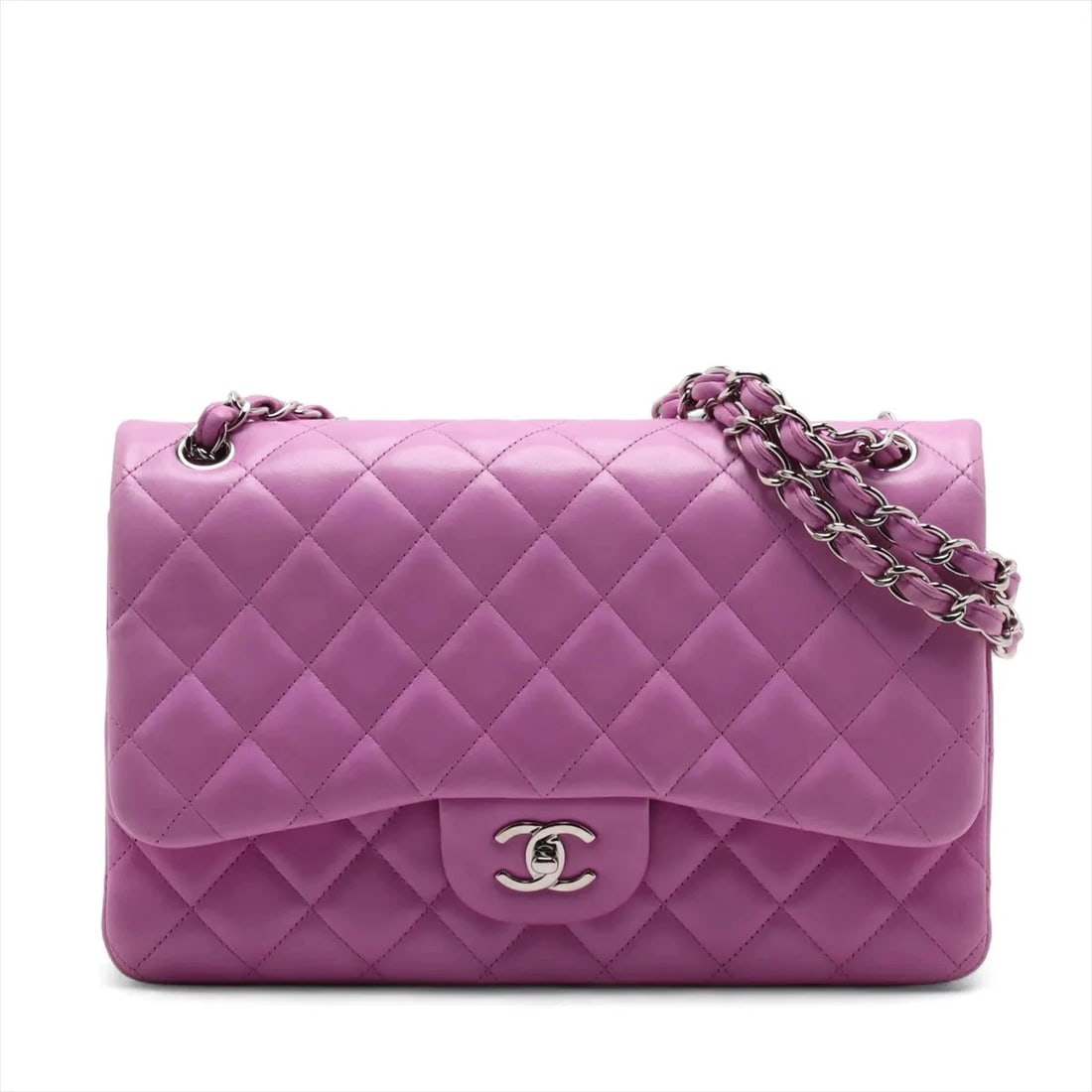 CHANEL DEKAMATRASSE 30 LARGE LAMBSKIN DOUBLE FLAP DOUBLE CHAIN BAG (1 of 6)