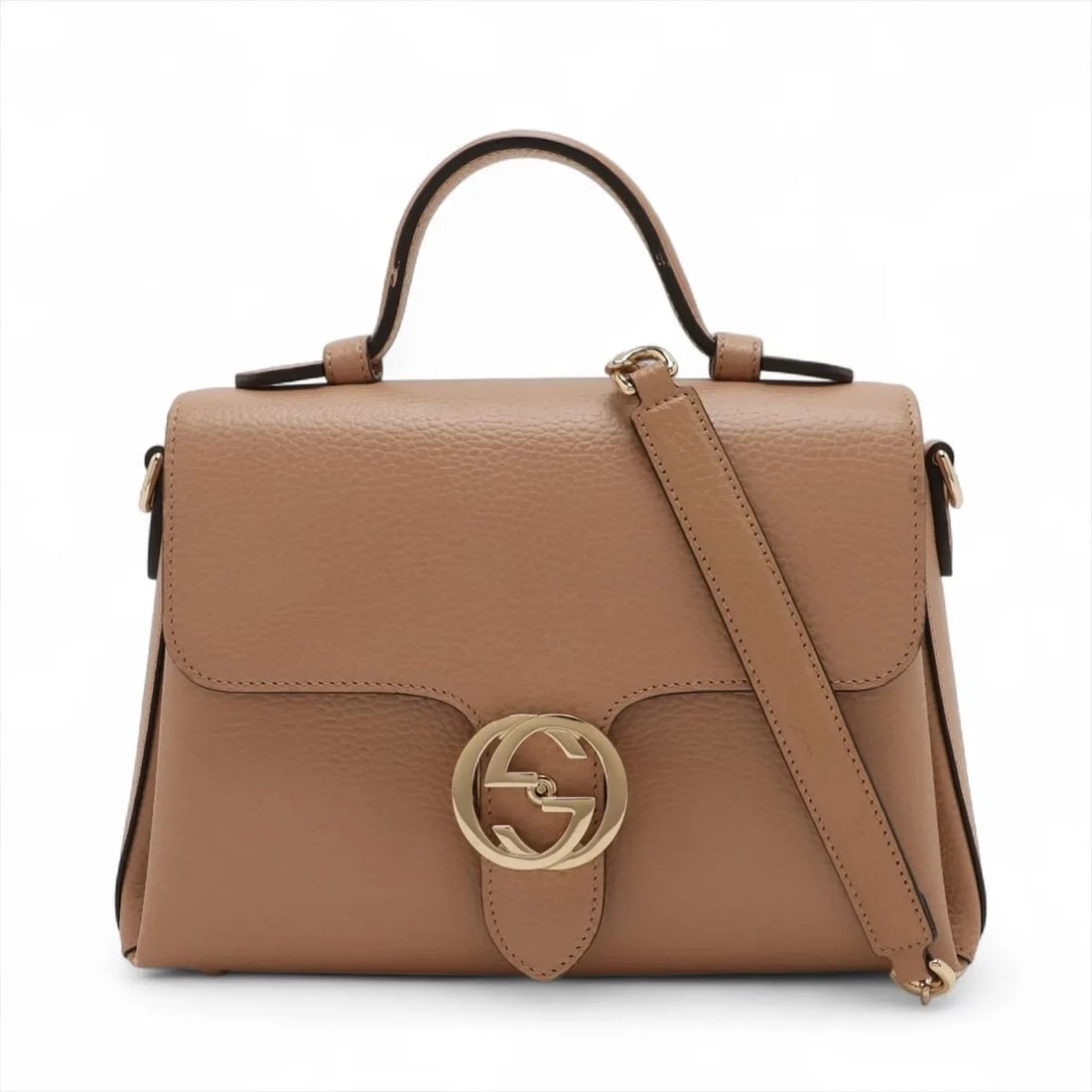 GUCCI INTERLOCKING G LEATHER 2 WAY SHOULDER BAG (1 of 7)
