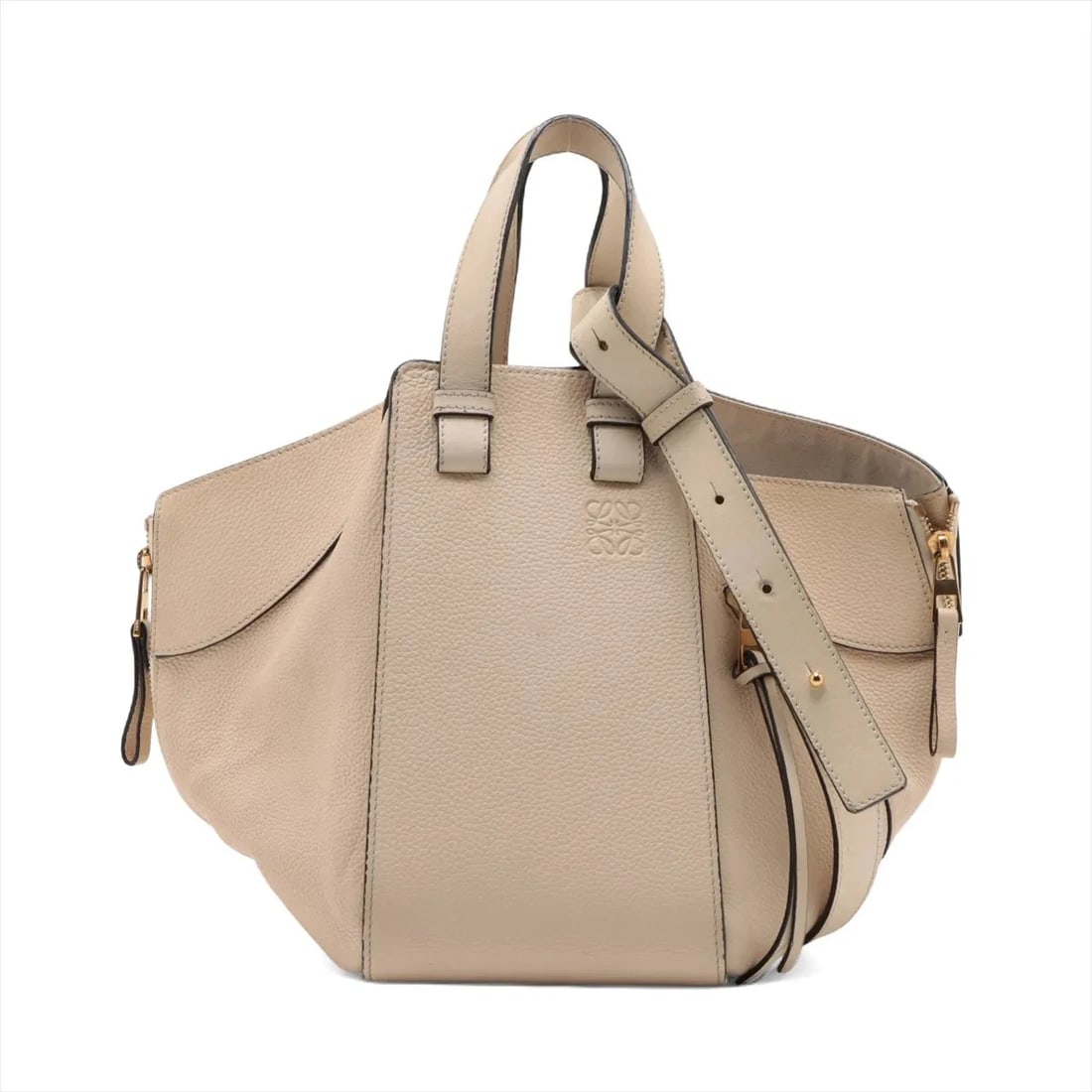 LOEWE HAMMOCK SMALL LEATHER 2 WAY HANDBAG BEIGE (1 of 8)