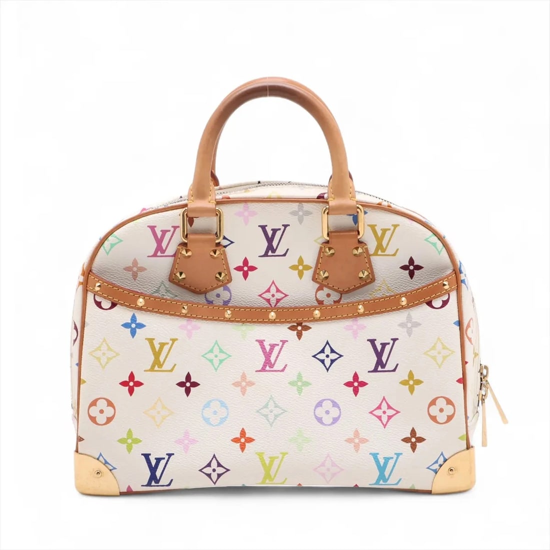 LOUIS VUITTON MULTICOLOR TROUVILLE WHITE: Louis Vuitton Multicolor Trouville White Brand: Louis Vuitton Type: Hand bag Material: None Color: White Size: Height:8.5inch Length:11.0inch Depth:4.5inch Handle height:3.0inch Accessories: