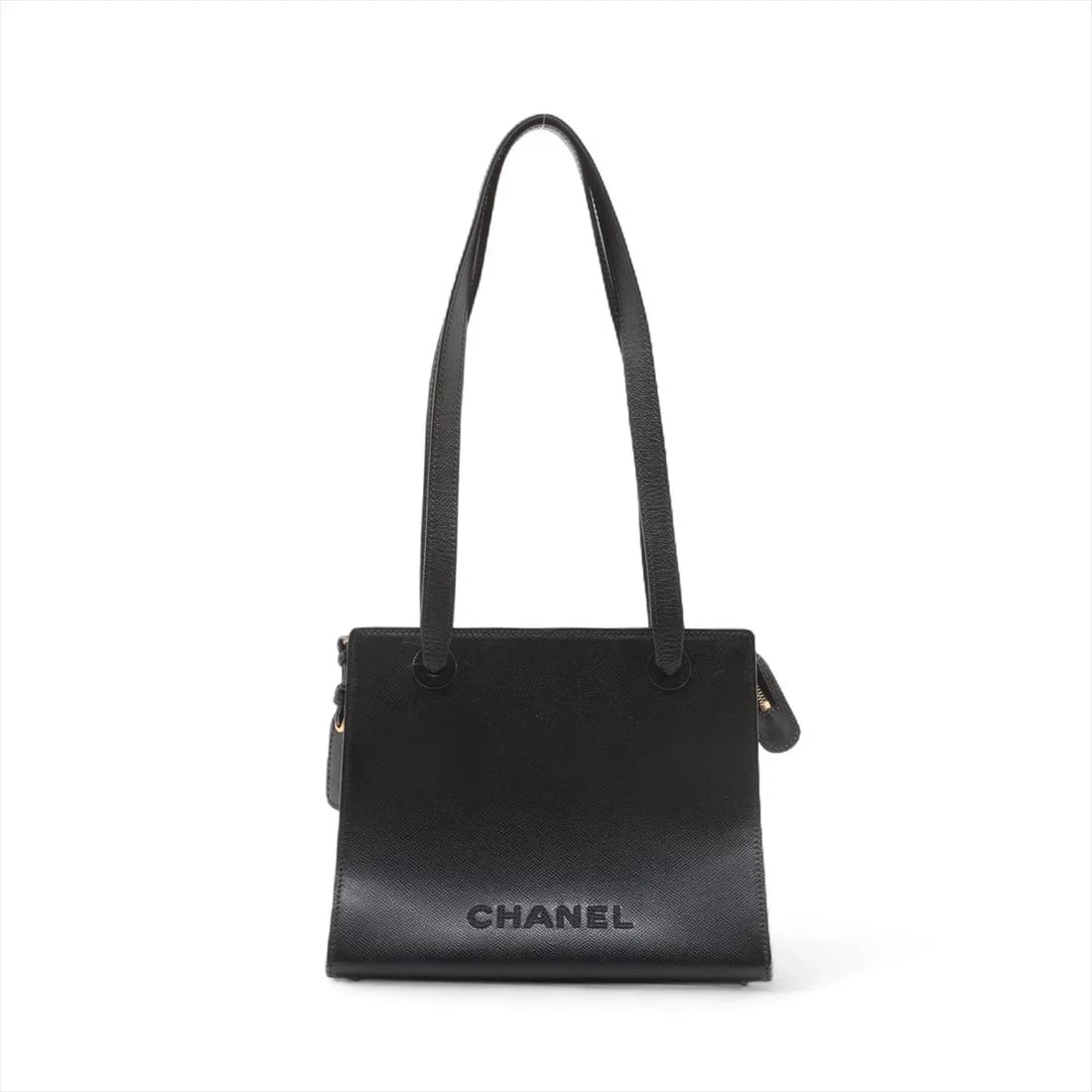 CHANEL LOGO CAVIAR SKIN TOTE BAG BLACK GOLD (1 of 6)