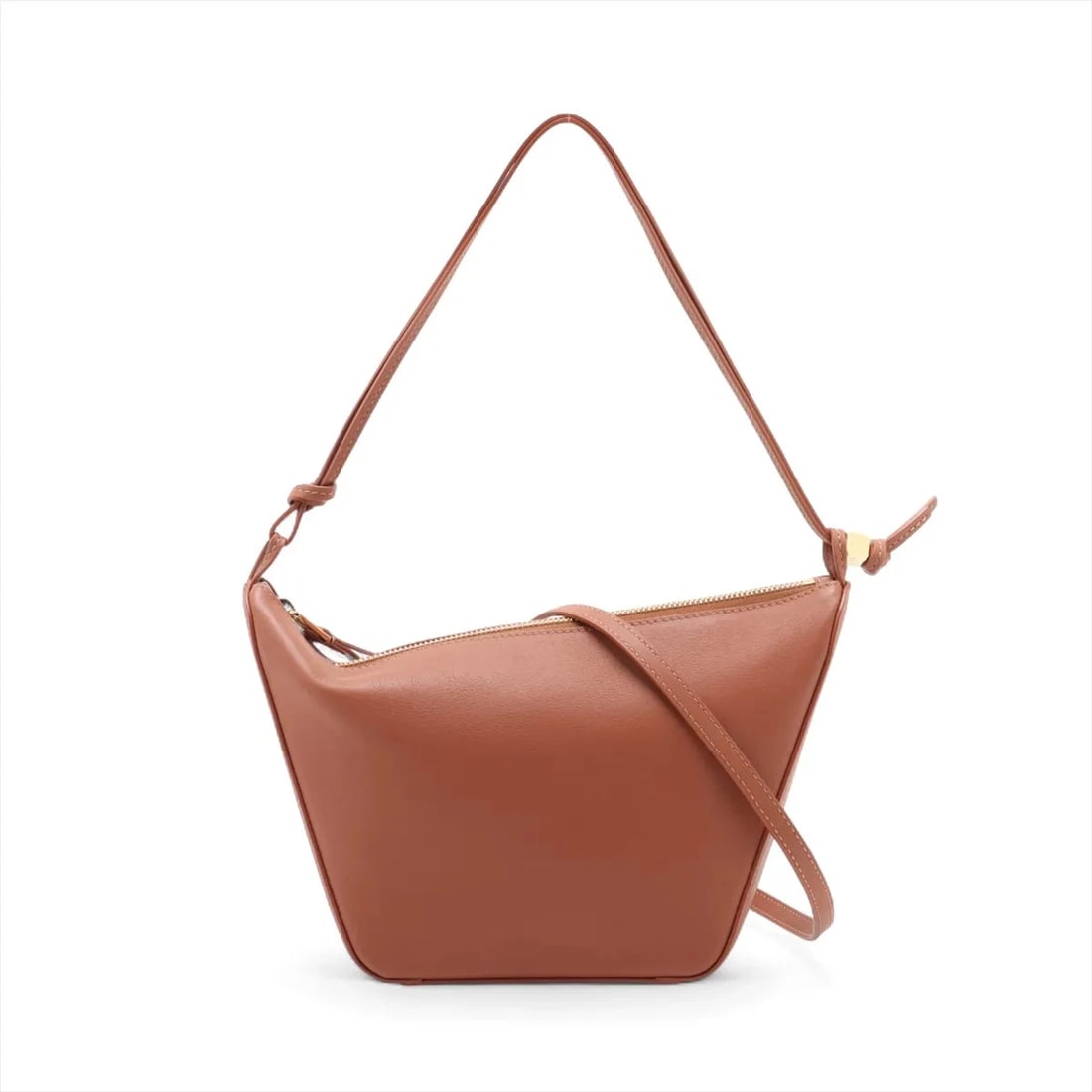 LOEWE HAMMOCK MINI HOBO LEATHER SHOULDER BAG BROWN: Loewe Hammock Mini Hobo Leather Shoulder bag Brown Brand: Loewe Type: Shoulder bag Material: Leather Color: Brown Size: Height:6.5inch Length:5.9inch Depth:3.7inch Shoulder height:8.5inch Accesso