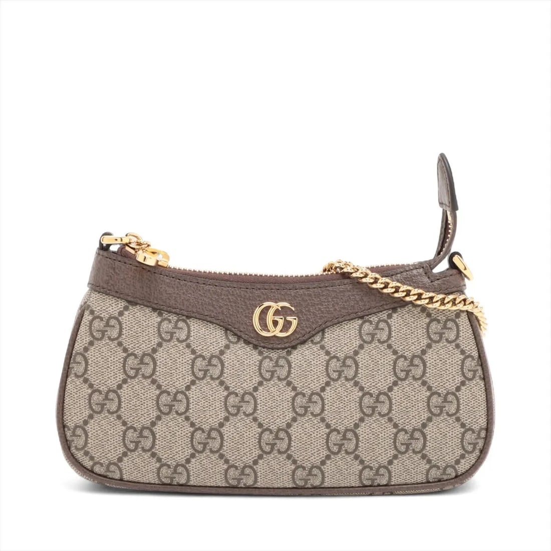 GUCCI GG SUPREME PVCX LEATHER CHAIN HANDBAG: Gucci GG Supreme PVCx leather Chain handbag Brand: Gucci Type: Shoulder bag Material: PVC Color: Beige Size: Height:3.9inch Length:7.5inch Depth:1.4inch Shoulder height:6.9inch Accessories: None