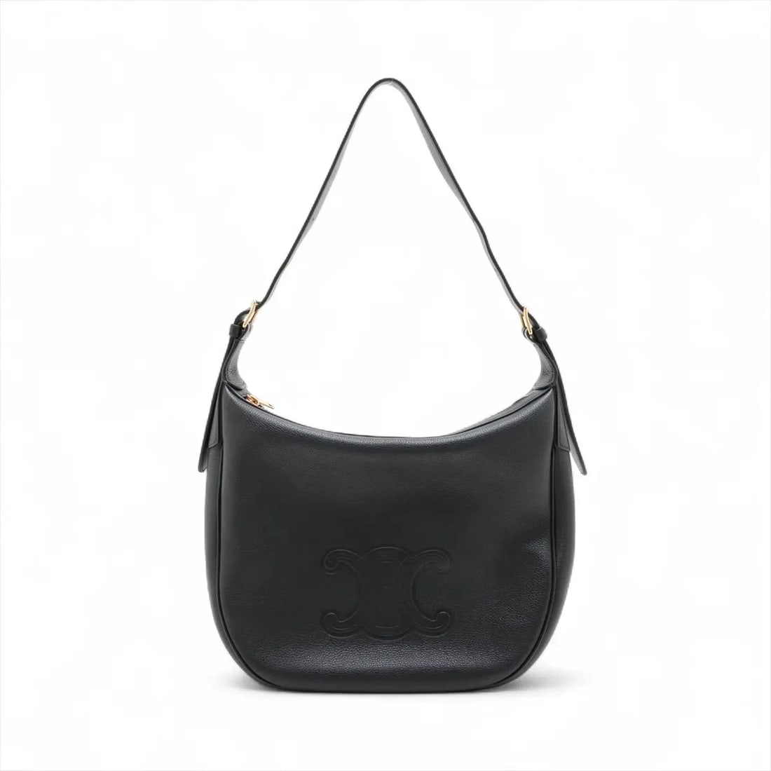 CELINE ELOISE CUIR TRIOMPHE LEATHER SHOULDER BAG: Celine Eloise Cuir Triomphe Leather Shoulder bag Brand: Celine Type: Shoulder bag Material: Leather Color: Black Size: Height:10.4inch Length:11.8inch Depth:3.0inch Shoulder height:13.0inch Acces