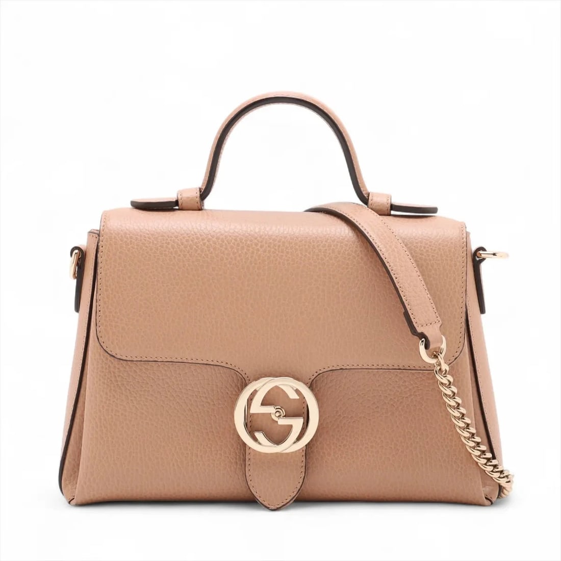 GUCCI INTERLOCKING G LEATHER 2 WAY HANDBAG (1 of 6)