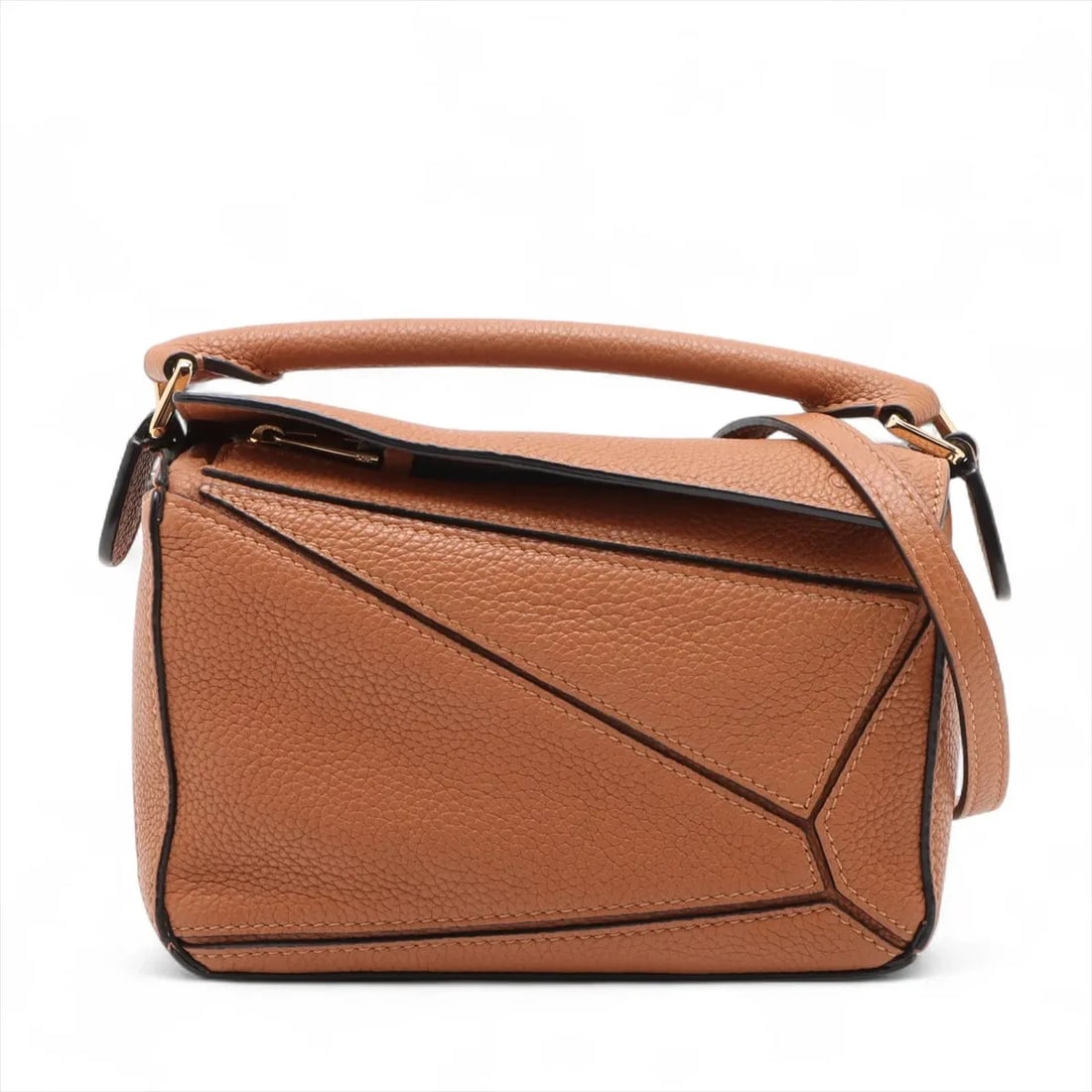LOEWE MINI PUZZLE BAG LEATHER 2 WAY HANDBAG BROWN (1 of 7)