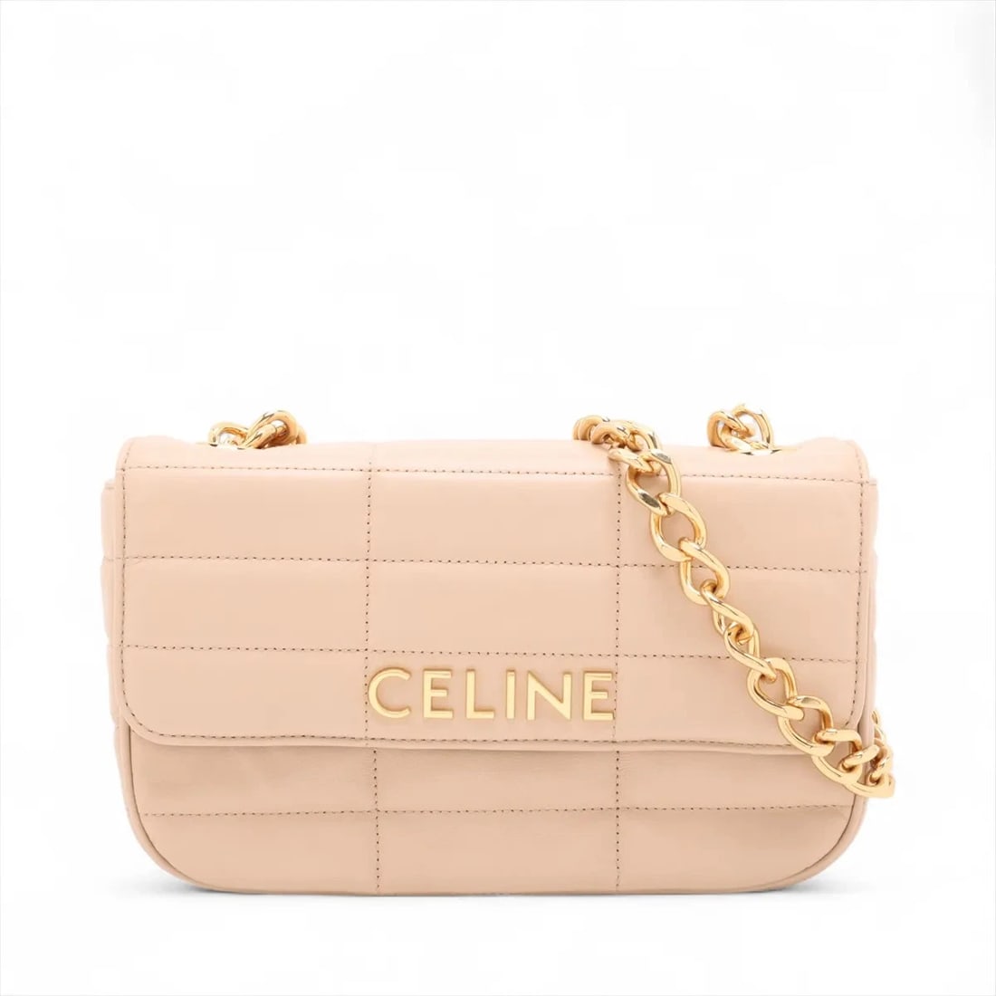 CELINE MONOCHROME LEATHER BEIGE: Celine monochrome Leather Beige Brand: Celine Type: Shoulder bag Material: Leather Color: Beige Size: Height:5.3inch Length:9.3inch Depth:2.0inch Shoulder height:12.6inch Accessories: None