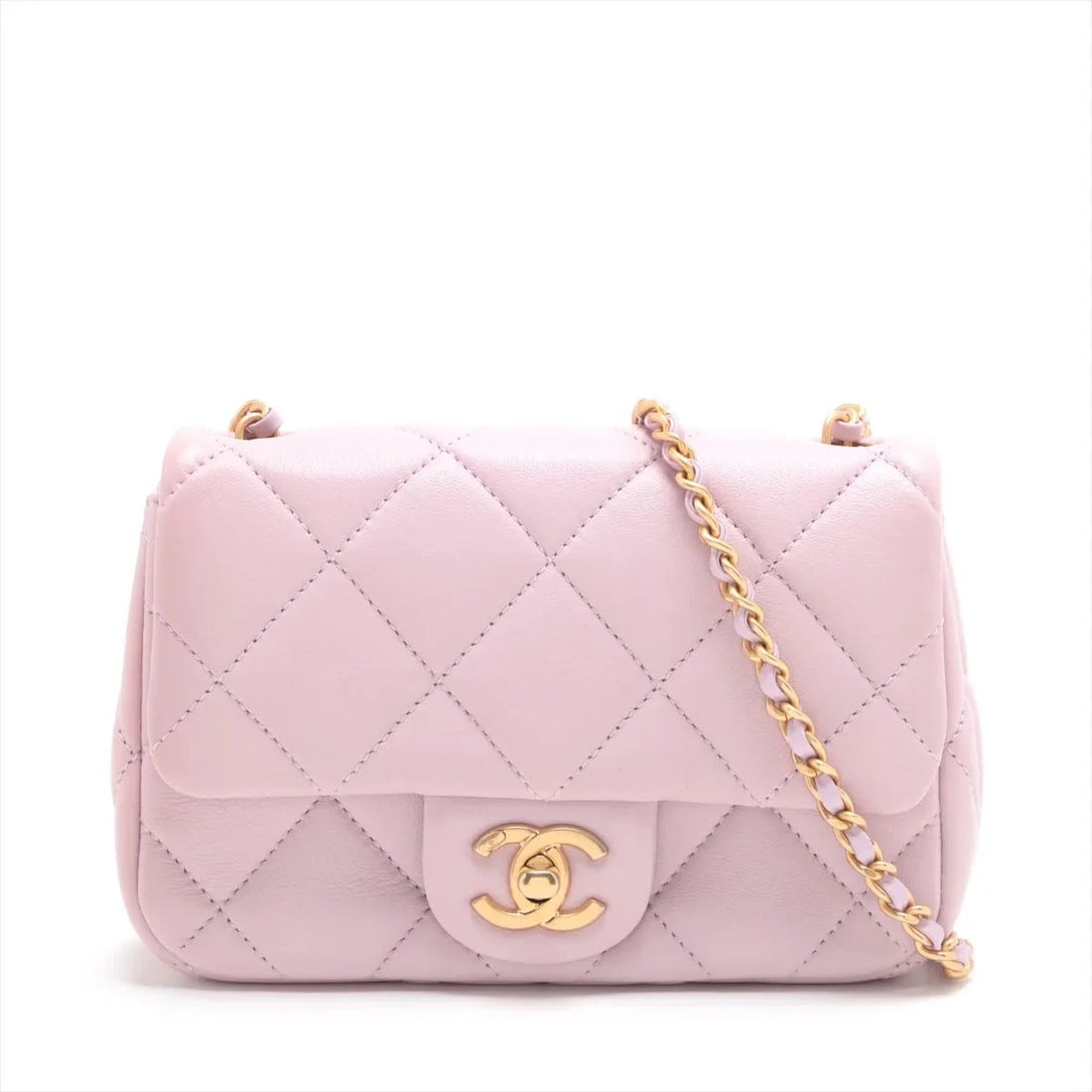 CHANEL MINI MATELASSE LAMBSKIN SINGLE FLAP SINGLE CHAIN BAG (1 of 5)
